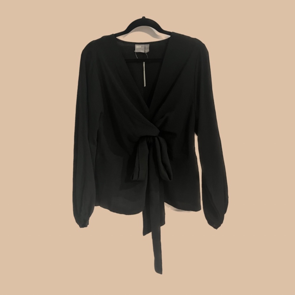 ASOS Front Wrap Blouse in Black